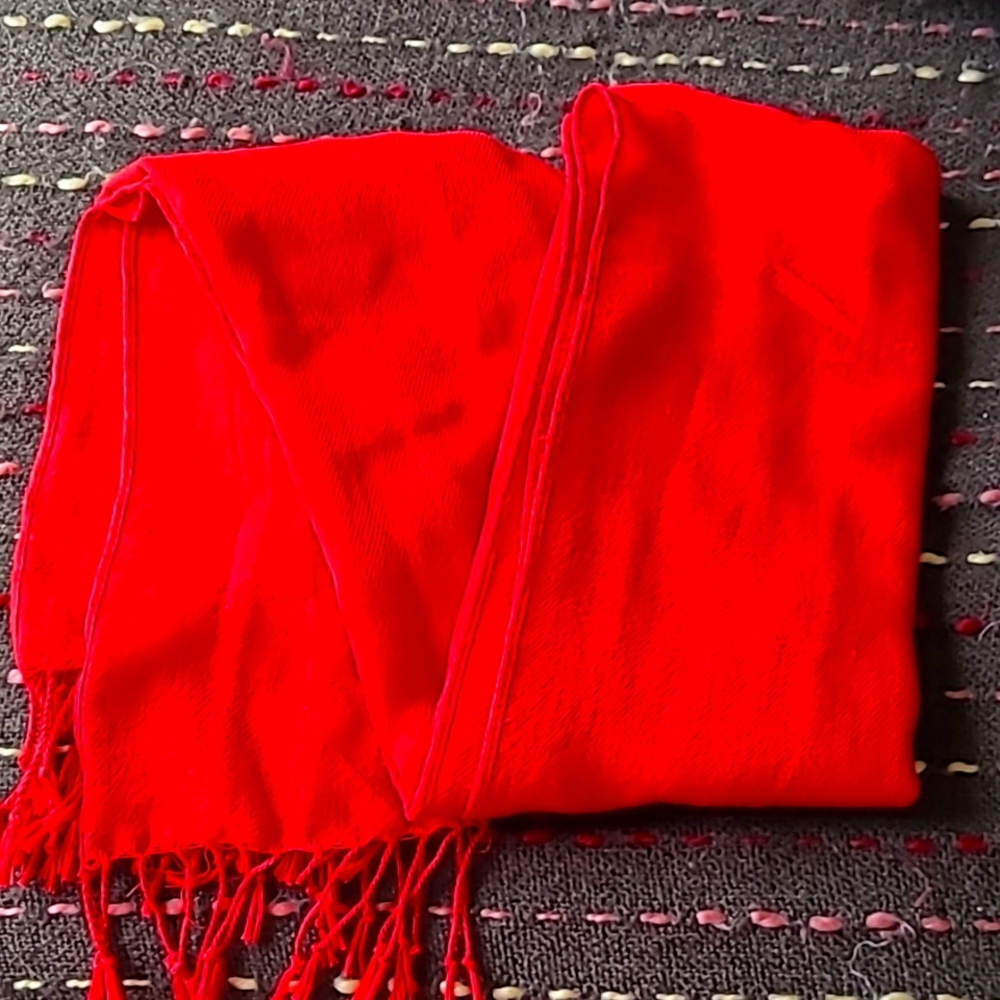 66 x 27 inch red scarf